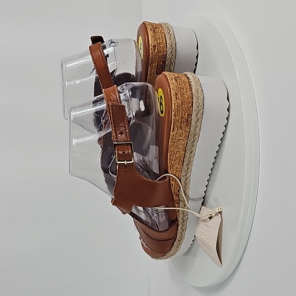 NWT L'Artigiano Lucchese Mia Brown Leather Platform Sandals Leather Womens 9 - Picture 8 of 13